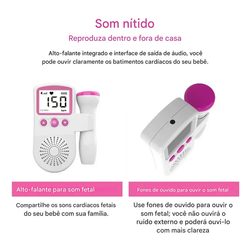 Rosa - Doppler Monitor Portátil de Batimento Cardíaco