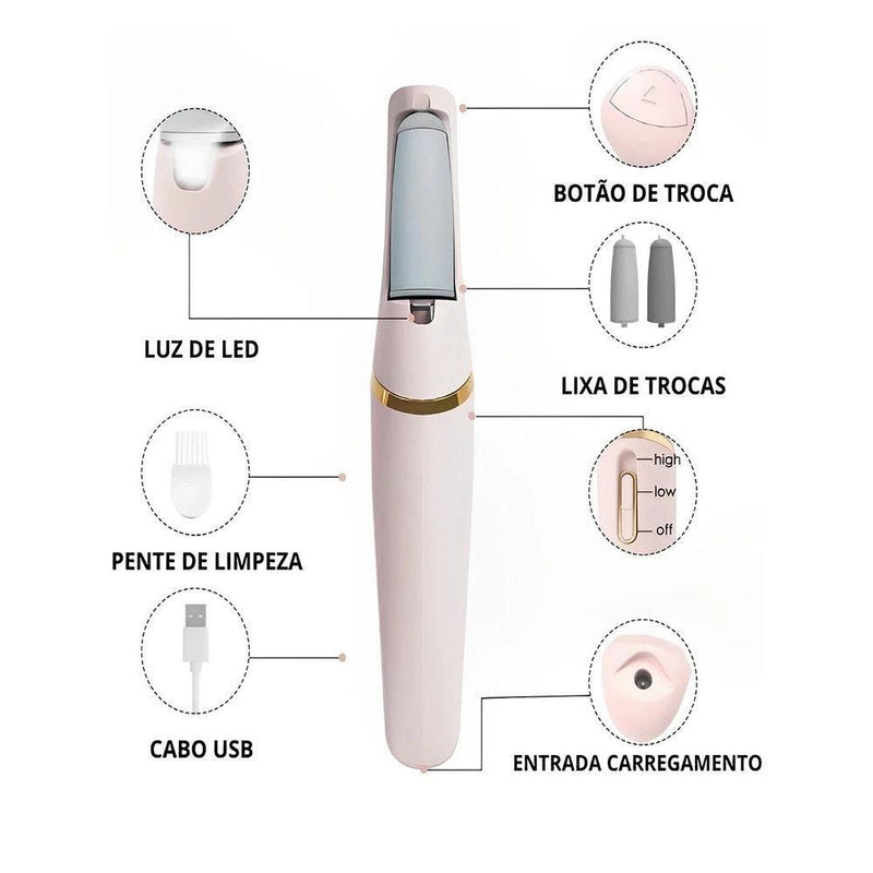 Lipex PediCare - Removedor Elétrico de Calos - Remove Calos e Rachaduras